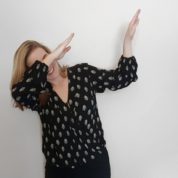 Women's Wrap-Front Mossimo Supply CO Blouse XL - Picture 1 of 4